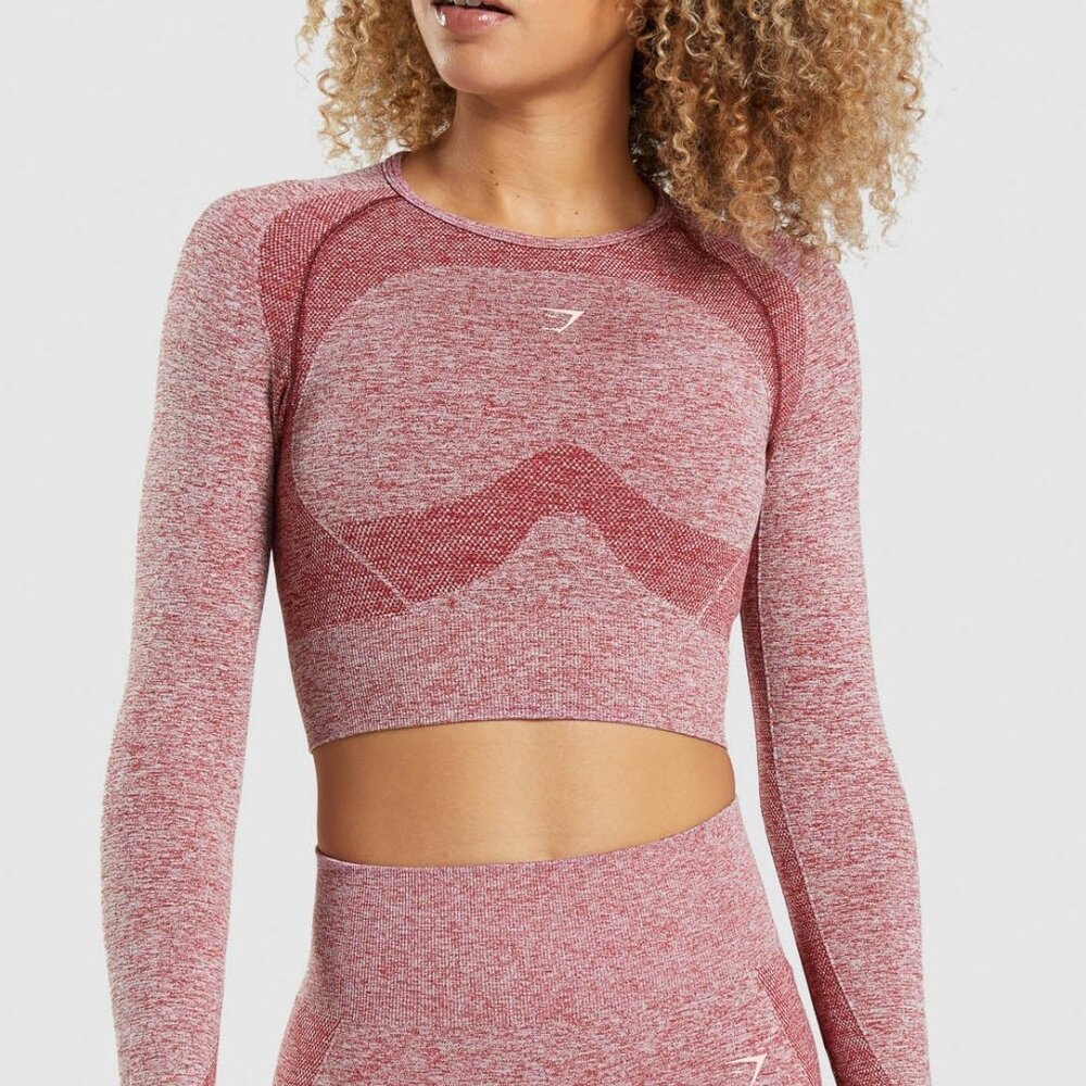 NWOT Gymshark Burgundy Marl Flex Sports Long Sleeve